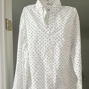 Vintage Organic cotton  J. Crew Women's flower Button-Down Collared Shirt L